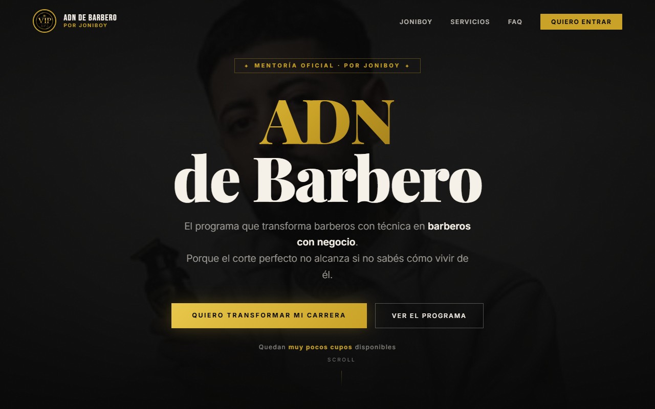 Captura del sitio ADN de Barbero