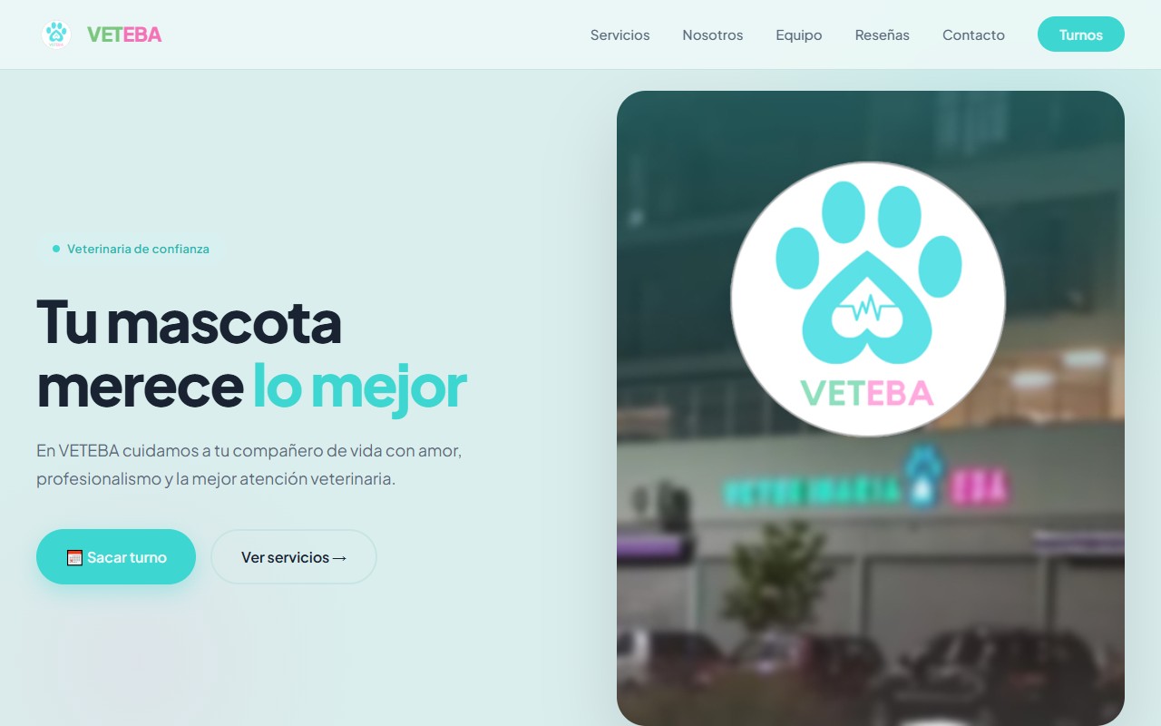 Captura del sitio VETEBA Veterinaria